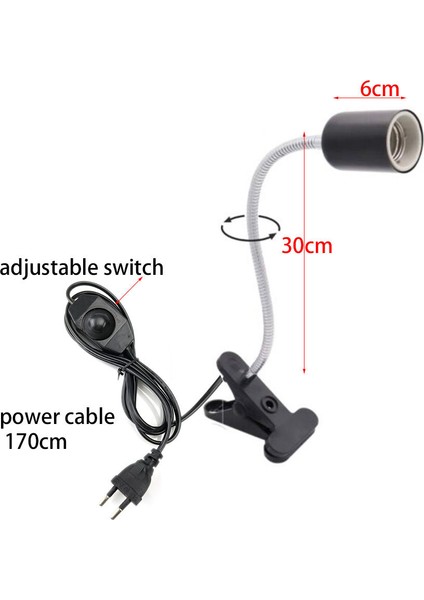 Paket C 25W Stili Sürüngen Lambası Tutucu Ampul Seti Klipsli Kaplumbağa Lamba Kaplumbağalar Kiti Isıtıcı Termometre Higrometre Isı Lambası Kiti (Yurt Dışından)