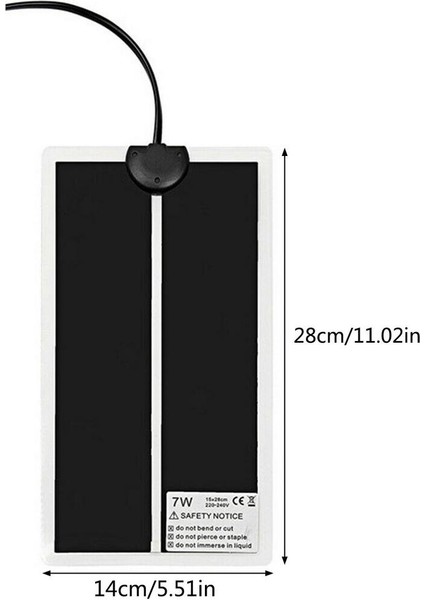 01 7W Ingiltere Stili Terraryum Sürüngen Isı Matı Elektrikli Kedi Köpek Isıtma Matı Tırmanma Evcil Hayvan Sürüngen Isıtma Sıcak Paspas Sıcaklık Kontrol Matı (Yurt Dışından)