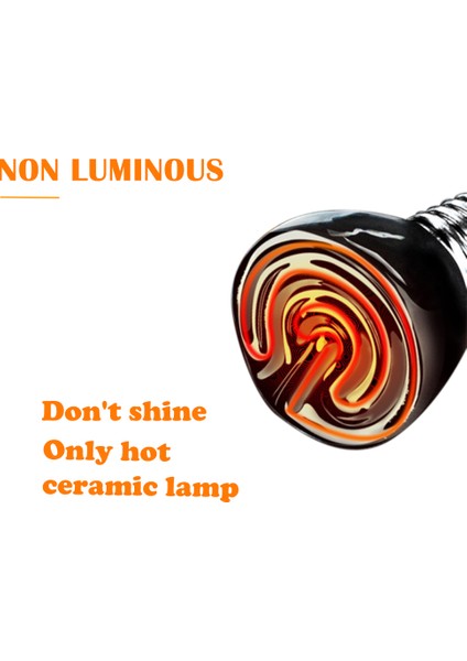 100W Tarzı Mini Seramik Isıtma Lambası 220V W E27 Kızılötesi Kaplumbağa Sıcak Ampul Su Geçirmez Sıcaklık Kontrol Cihazı (Yurt Dışından)