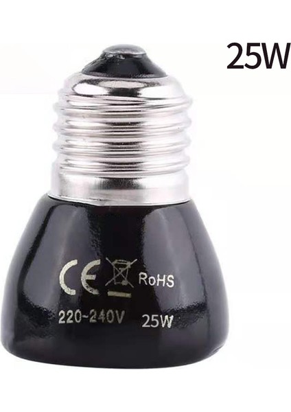 25W Tarzı 60X60 220V Uzak Kızılötesi Isıtma Lambası Siyah Seramik E27 Pet Isıtıcı Ampul Tavuk Kaplumbağa Kertenkele Sürüngen Işık (Yurt Dışından)