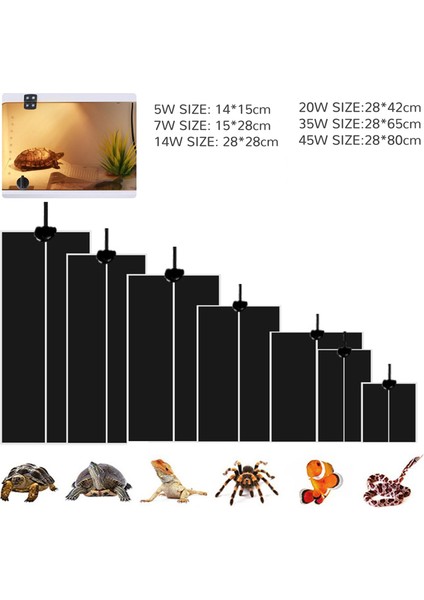 7W Ab Fiş Stili Sürüngenler Isı Matı Tırmanma Evcil Isıtma Sıcak Pedler Ayarlanabilir Sıcaklık Kontrol Cihazı Matlar Sürüngenler Malzemeleri Ab Fiş (Yurt Dışından) fiyatları