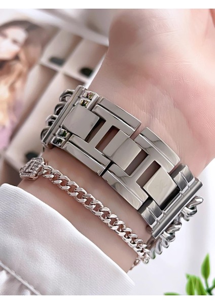 Çelik Kordon 3 Atm Suya Dayanıklı Özel Tasarım Kadın Kol Saat+Bileklik VS.BLKT.0105 modelleri