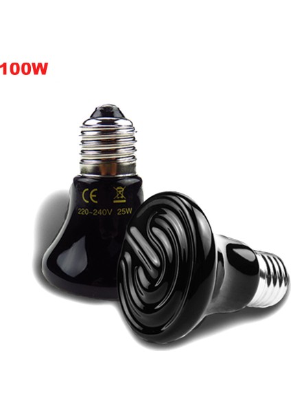 Siyah 100W Tarzı Sürüngen Lambası Kaplumbağa Isıtma Uv Işık Isıtma Lambası Amfibi Kertenkeleler Sıcaklık Kontrol Lambası (Yurt Dışından)