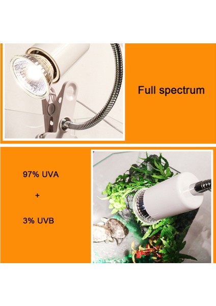 Siyah 100W Tarzı Sürüngen Lambası Kaplumbağa Isıtma Uv Işık Isıtma Lambası Amfibi Kertenkeleler Sıcaklık Kontrol Lambası (Yurt Dışından)