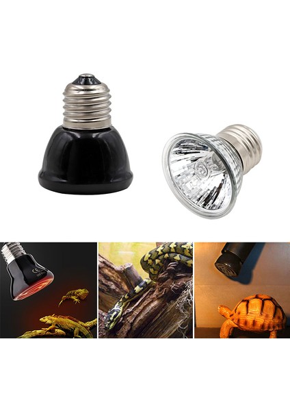 220V 50W Tarzı E27 Pet Isıtma Lambası Mini Kızılötesi Seramik Isıtıcı Ampul Evcil Hayvanlar Kaplumbağa Isıtma Işık Kutusu Isıtıcı Işık Ampuller (Yurt Dışından)