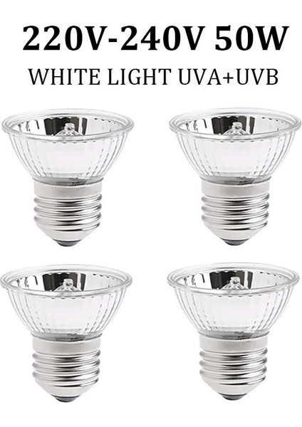 220V 50W 4 Adet Stil Bene 4 Paket Sürüngen Tam Spektrum Lamba Isıtma Ampulü - Brooder, Kaplumbağa, Kertenkele, Kamaşan Ejderha ve Kurbağa Terraryumu Için (Yurt Dışından)
