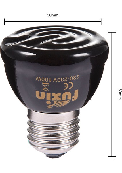 25W Tarzı 25W 50W 75W 100W E27 Pet Isıtma Lambası Siyah Kızılötesi Isıtıcı Seramik Emici Isı Lambası Pet Yavru Sürüngen Lambası 220V - 230V (Yurt Dışından) modelleri