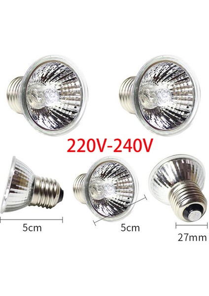 50W B Ab Fiş Stilini Ayarla Kaplama Ampul Lamba Tutucu ve Termometre Higrometre Kaplumbağa Kaplumbağa Isıtma Lambası Kiti 220V'LI Uva + Uvb Sürüngen Lambası Seti (Yurt Dışından)