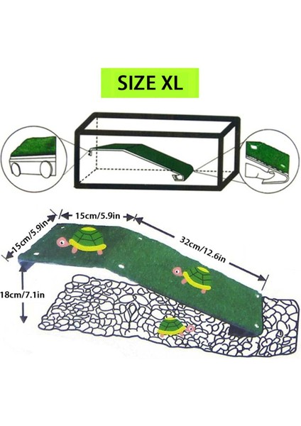 Xl Tarzı Akvaryum Dekor Kaplumbağa Güneşlenme Platformu Akrilik Kaplumbağa Adası Akvaryumlar Yosun Tırmanma Kurutma Güneşlenme Terası Simüle Çim (Yurt Dışından)