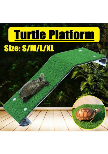 Xl Tarzı Akvaryum Dekor Kaplumbağa Güneşlenme Platformu Akrilik Kaplumbağa Adası Akvaryumlar Yosun Tırmanma Kurutma Güneşlenme Terası Simüle Çim (Yurt Dışından)