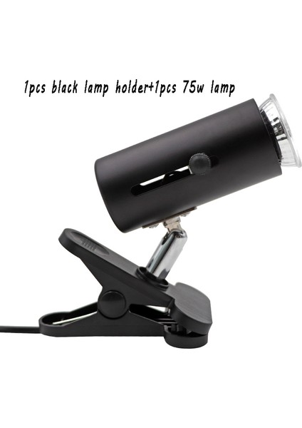 Siyah ve 75W Lamba Stili Uva Sürüngen Lamba Kiti Klipsli Seramik Işıklı Tutucu Kaplumbağa Isıtma Lambası Seti Sürüngen Aydınlatma 220V (Yurt Dışından)