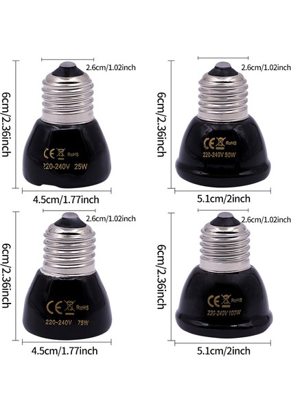 220V 50W Tarzı Minyatür Kızılötesi Seramik Isıtıcı Ampul 220V Evcil Hayvan Mini Isıtma Lambası 25W 50W 75W Siyah Sürüngen Evcil Hayvan Yavrulama Lambası (Yurt Dışından) modelleri