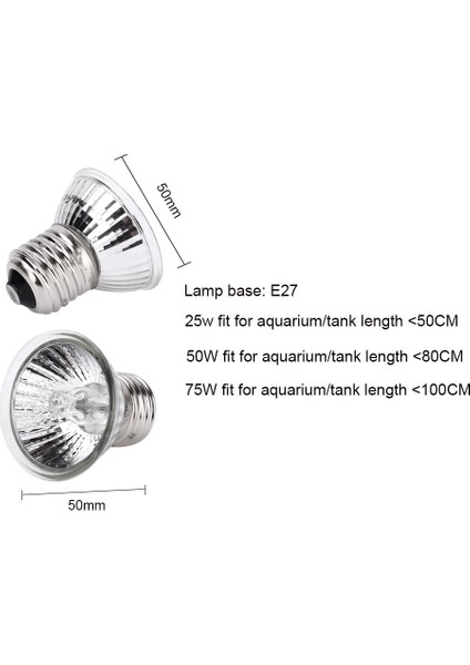 WGD-C02W-220V-50W Stili Sürüngen Lambası Klipli Ampul Uvb Lamba Tutucu Kaplumbağa Terraryumu Kaplumbağalar Isıtma Lambası Kiti (Yurt Dışından)