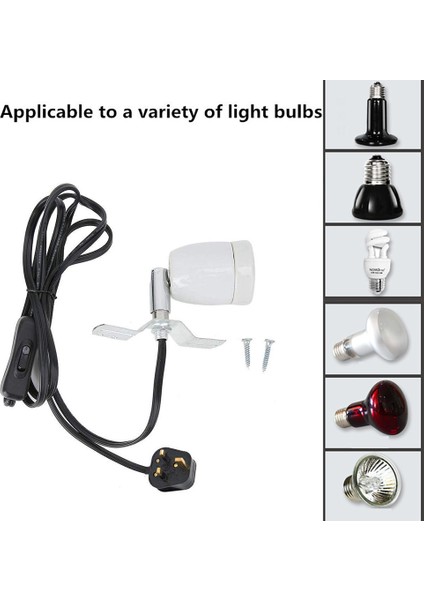 Evrensel Seramik Lamba Tutucu 400W Dönebilen Sürüngen Ampul Taban Isıtma Lambası Soket Uv Işık Ampul Spot Lamba Seramik Isı Lambası (Yurt Dışından)