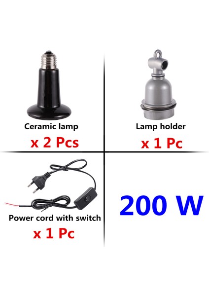 200W Tarzı Sürüngen Isı Lambaları Yılan Kaplumbağalar Kertenkele Isı Lambaları Evcil Çiftlik Hayvanı Sürüngen Kümes Kuşu Ilık Kasa Seramik Isıtıcı Lamba 25W~200W (Yurt Dışından)