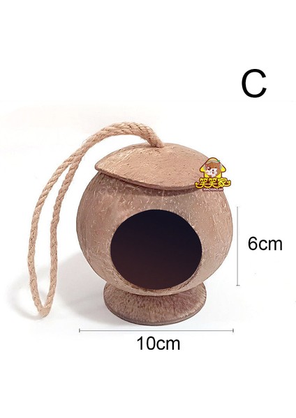 C Stili Doğal Hindistan Cevizi Kabuğu Hamster Yuvası Küçük Hayvan Evcil Mağara Yuvası Kamuflaj Kafes Suriye Hamster Erinaceinae Yuvası Evi Çiğneme Oyuncakları (Yurt Dışından)