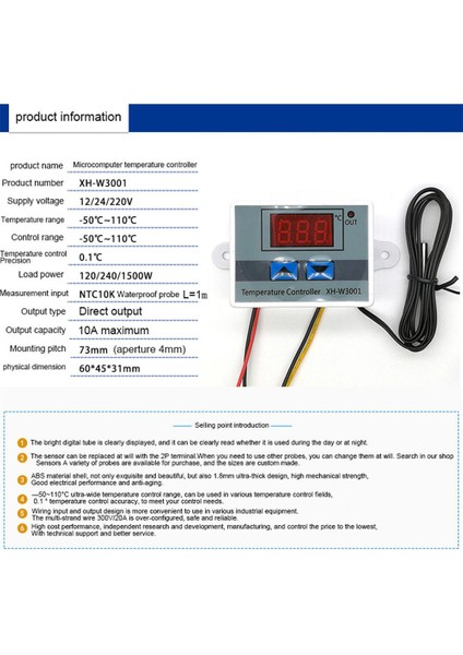220V Tarzı Dijital LED Sıcaklık Kontrol Cihazı 12V 24V 220VAC Xh Için Incubator Soğutma Isıtma Anahtarı Termostat Ntc Sensör #25 (Yurt Dışından) indirimleri