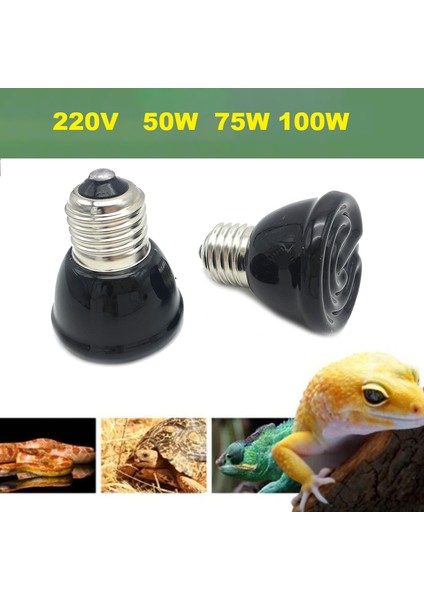 150W B Tipi Stili Mini Evcil Sürüngen Kızılötesi Seramik Isıtma Lambası 220V Isı Emici Işık Ampulü 50W 75W 100W E27 Kaplumbağa Isıtma Ampulleri (Yurt Dışından)