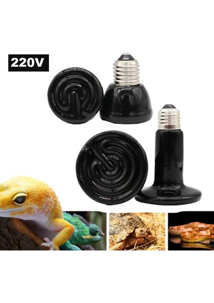 150W B Tipi Stili Mini Evcil Sürüngen Kızılötesi Seramik Isıtma Lambası 220V Isı Emici Işık Ampulü 50W 75W 100W E27 Kaplumbağa Isıtma Ampulleri (Yurt Dışından)