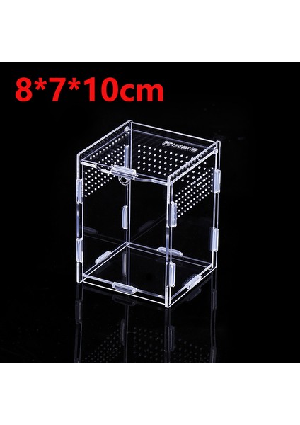 8X7X10CM Stili Sürüngen Tankı Böcek Örümcek Kaplumbağa Kertenkele Akrilik Şeffaf Üreme Kutusu Vivaryum Kapak Sürüngen Evcil Hayvan Ürünü Terraryum (Yurt Dışından)