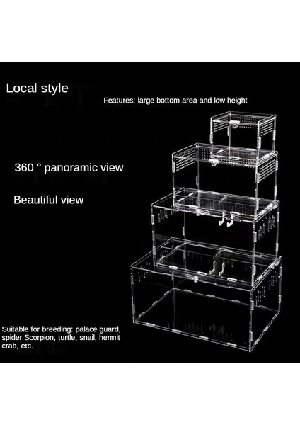 8X7X10CM Stili Sürüngen Tankı Böcek Örümcek Kaplumbağa Kertenkele Akrilik Şeffaf Üreme Kutusu Vivaryum Kapak Sürüngen Evcil Hayvan Ürünü Terraryum (Yurt Dışından)