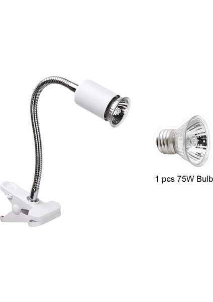 WGD-C01W-220V-75W Stili Sürüngen Lambası Klipli Ampul Uvb Lamba Tutucu Kaplumbağa Terraryumu Kaplumbağalar Isıtma Lambası Kiti (Yurt Dışından)