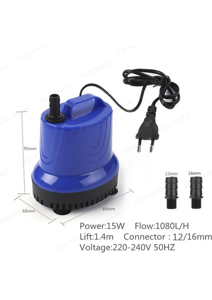 15W HJ-805 Stili Ab Adaptör Fişi Büyük Debili Akvaryum Su Pompası Balık Havuzu Kayalık Havuz Dolaşım Pompası Batırılabilir Pompa Düşük Su Seviyesi Su Pompası Emme Pompası (Yurt Dışından)
