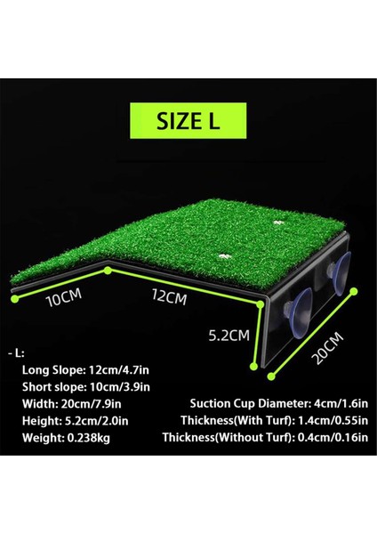 L Tarzı Akvaryum Dekor Kaplumbağa Güneşlenme Platformu Akrilik Kaplumbağa Adası Akvaryumlar Yosun Tırmanma Kurutma Güneşlenme Terası Simüle Çim (Yurt Dışından)
