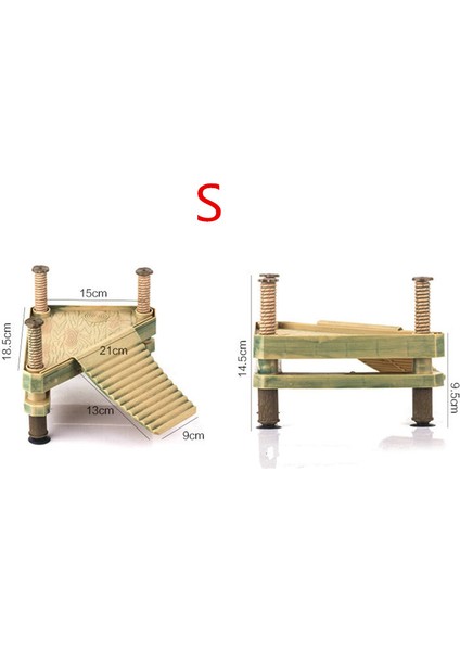 S Tarzı 1 Ünite Kaplumbağa Kurutma Platformu Yükselme Platformu Ada Tırmanma Suyun Üzerinde Yüzen Platform Su ve Su Tankı Akvaryumu (Yurt Dışından)