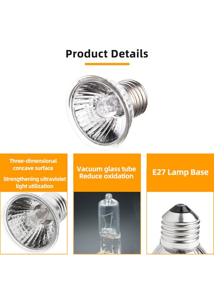 110V E27 50W Stili Tortoise Lizard Basking Lambası 25W 50W 75W 100W Evcil Isıtma Ampulü Kertenkele Yılan Kaplumbağa Sürüngen Isıtma Lambası Uva + Uvb Güneş Işığı (Yurt Dışından) modelleri