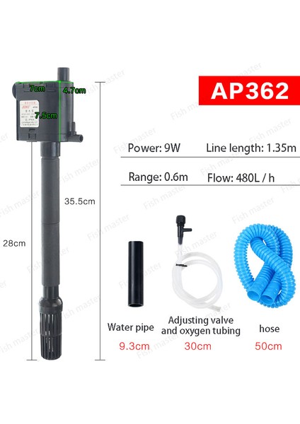 R-362M Stili Ingiltere Adaptör Fişi Jebo Mini Çok Fonksiyonlu Pompa, Süper Pompa Hava Kompresörü + Süper Akvaryum Iç Filtre + Süper Su Dolaşımı - Akvaryum Için (Yurt Dışından)