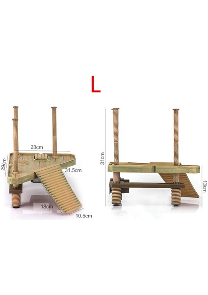 L Tarzı 1 Ünite Kaplumbağa Kurutma Platformu Yükselme Platformu Ada Tırmanma Suyun Üzerinde Yüzen Platform Su ve Su Tankı Akvaryumu (Yurt Dışından)