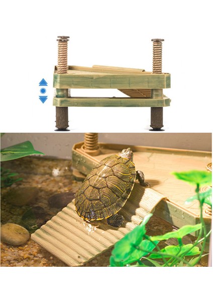 L Tarzı 1 Ünite Kaplumbağa Kurutma Platformu Yükselme Platformu Ada Tırmanma Suyun Üzerinde Yüzen Platform Su ve Su Tankı Akvaryumu (Yurt Dışından) indirimleri