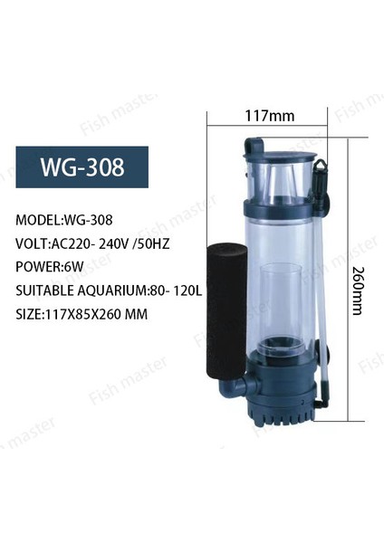 WG-201 Stili Ab Adaptör Fişi Akvaryum Filtresi Boyu Wg Nano Iç Protein Skimmer Sünger Pompası Tuzlu Su Deniz Mercan Için Iğne Tekerlek Venturi Pompası (Yurt Dışından)