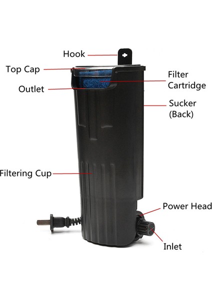FILTRE-5W Tarzı Ingiltere Fişi Kaplama Su Akvaryum Filtresi Kaplumbağa Balık Tankı Oksijen Pompası Su Dolaşım Pompası Balık Kaplumbağa Sürüngen Sünger Filtresi 220V (Yurt Dışından)