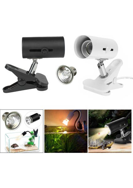 Beyaz ve 75W Lamba Stili Sürüngen Lamba Kiti Klipsli Seramik Işık Tutuculu Kaplumbağa Güneşlenme Uv Isıtma Lambası Seti Kertenkele Aydınlatma 220V Uva+Uvb 3.0 (Yurt Dışından) indirimleri
