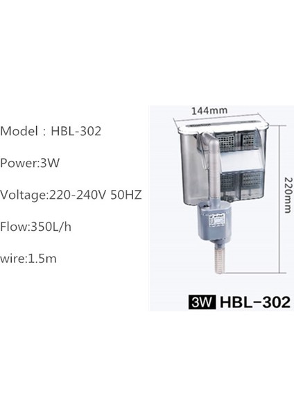 HBL-302 Stili Ingiltere Adaptör Fişi Dış Filtre Su Pompası Şelale Ekipmanı Oksijen Pompası Suda Kaplumbağalar Balıklar Akvaryum Filtresi (Yurt Dışından)