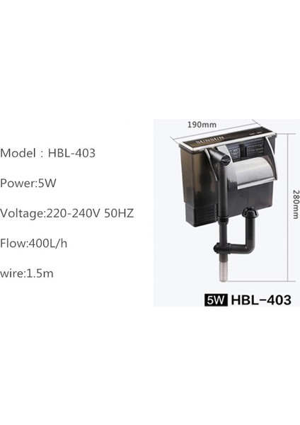 HBL-403 Stili Au Adaptör Fişi Dış Filtre Su Pompası Şelale Ekipmanı Oksijen Pompası Suda Kaplumbağalar Balıklar Akvaryum Filtresi (Yurt Dışından)