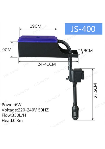 JS-400 Stili Ab Adaptör Fişi 3ü 1 Arada Çok Fonksiyonlu Iç Akvaryum Filtresi Balık Tankı Batırılabilir Pompalı Üst Filtre Filtrasyon Oksijen Su Dolaşımı (Yurt Dışından)