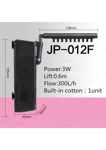 JP-012F Stili Au Adaptör Fişi Akvaryum Filtresi Yuvarlak Kaplumbağa Balık Silindir Mini Su Arıtıcı Entegre Filtre Üçlü Ultra Sessiz Oksijen Akvaryum Filtresi (Yurt Dışından)