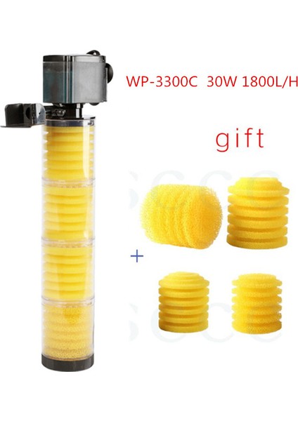 WP-3300C Stili Ab Adaptör Fişi Akvaryum Filtresi Balık Tankı Filtresi Hava Pompası Hava Oksijen Artışı Akvaryum Iç Filtre Akvaryum Pompası Filtre (Yurt Dışından)