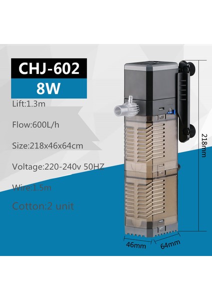 CHJ-602 Stili Ingiltere Adaptör Fişi Akvaryum Filtresi Balık Tankı Filtresi Hava Pompası Hava Oksijen Artışı Akvaryum Iç Filtre Akvaryum Pompası Filtre (Yurt Dışından)