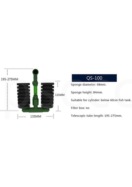 QS-100 Stili 1 Ünite Biyolojik Sünger Akvaryum Filtresi Üreme Yavru Betta Karides Nano Balık Tankı Akvaryum Ptsp (Yurt Dışından)