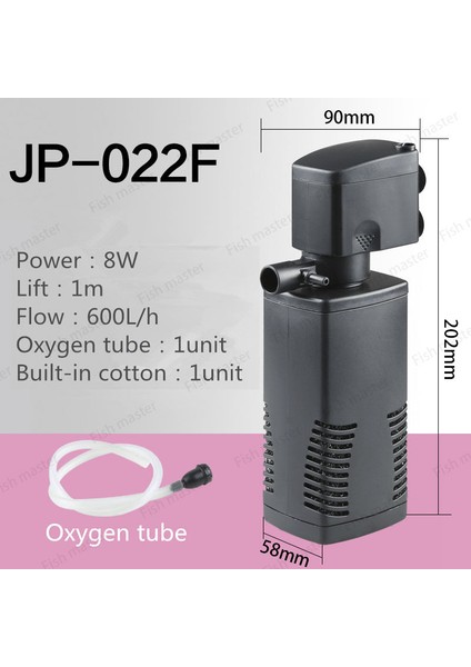 JP-022F Stili Ab Adaptör Fişi Akvaryum Filtresi Yuvarlak Kaplumbağa Balık Silindir Mini Su Arıtıcı Entegre Filtre Üçlü Ultra Sessiz Oksijen Akvaryum Filtresi (Yurt Dışından)