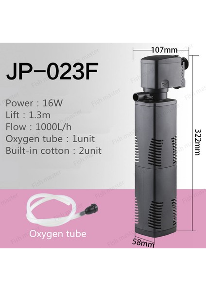 JP-023F Stili Au Adaptör Fişi Akvaryum Filtresi Yuvarlak Kaplumbağa Balık Silindir Mini Su Arıtıcı Entegre Filtre Üçlü Ultra Sessiz Oksijen Akvaryum Filtresi (Yurt Dışından)