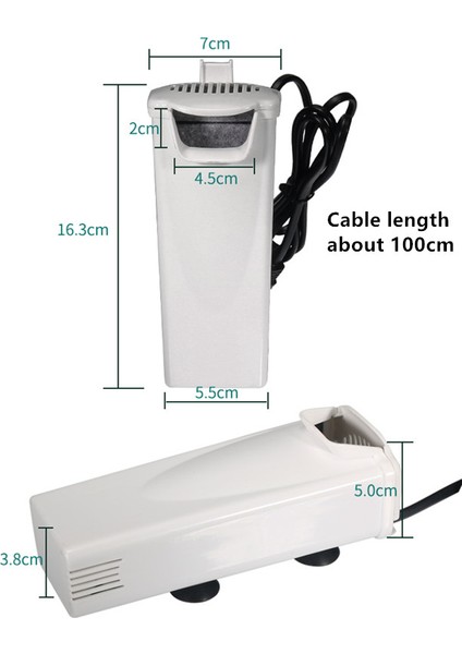 Sadece 2 Ped Stili Ingiltere Fişi 220V Şelale Akvaryum Filtresi Asılı Kaplumbağa Balık Tankı Düşük Su Seviyeli Filtre Oksijen Pompası Balık Kaplumbağa Sürüngen Malzemesi 3W 200LH (Yurt Dışından)