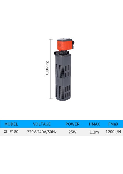 XL-F180 Stili Ingıltere Fişi Akvaryum Filtresi Balık Tankı Filtresi Akvaryum Hava Pompası Hava Oksijen Artışı Akvaryum Iç Filtre Akvaryum Pompası 220V (Yurt Dışından)
