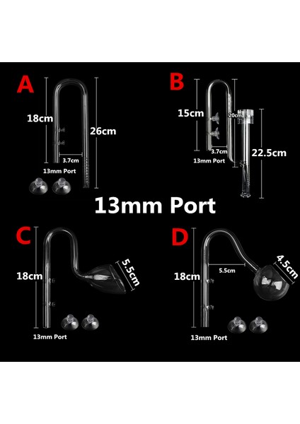 Bell Out ve J In Tarzı 17 mm Cam Akvaryum Skimmer Zambak Borusu Yüzey Giriş Çıkış 16MM Su Bitkileri Tankı Filtre Kova Balık Tankı Aksesuarları (Yurt Dışından) fiyatları