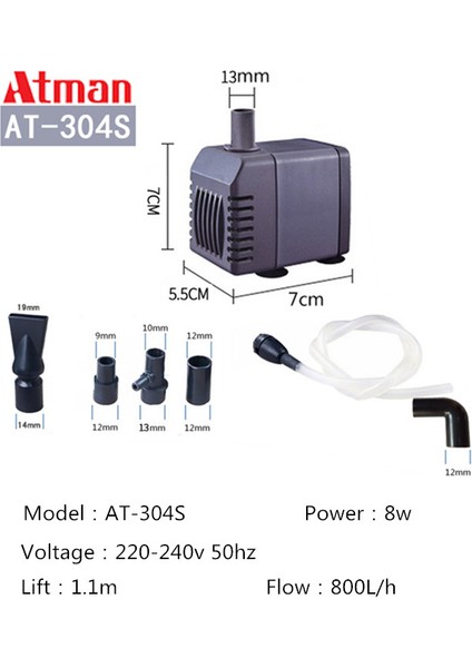 AT-304S Stili Ab Adaptör Fişi Atman AT-301 AT-302 AT-303 AT-304 AT-305 AT-306 Akvaryum Su Pompası 220V Akvaryum Pompası Akvaryum Balığı Için Daldırma Pompası (Yurt Dışından)