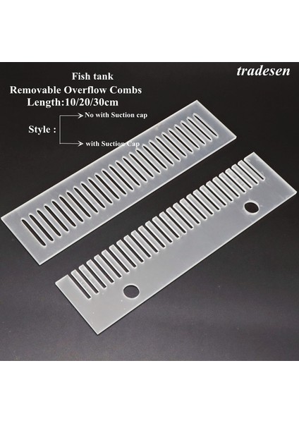 Siyah Stil 20CM-5 Adet 30 cm Şeffaf Akrilik Balık Tarama Çıkarılabilir Taşma Tarakları Filtre Şerit Su Tankı Taşma Panosu Akvaryum Aksesuarları (Yurt Dışından)